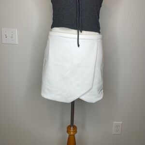Drew- Cross Front White Skirt